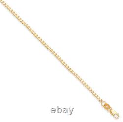 9ct Yellow Gold 2.1mm Box Venetian Link 7.5 / 19cm Bracelet Chain (0585)