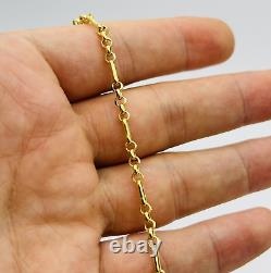 9ct Yellow Gold 3mm Figaro Belcher Link Bracelet 7.5 Inch 375 Hallmarked