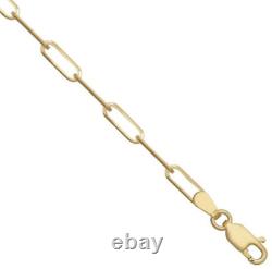 9ct Yellow Gold 3mm Paperclip Link Chain Bracelet 7.5/19cm (093A)