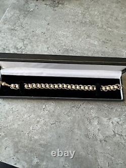 9ct Yellow Gold 40 Gram Patterned Rollerball Bracelet 8