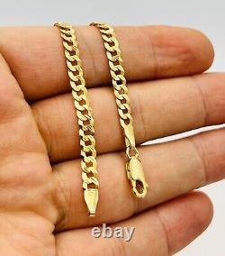 9ct Yellow Gold 4mm Pave Curb Link Bracelet 7.5 Inch 375 HALLMARKED