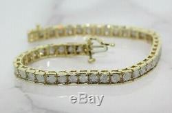 9ct Yellow Gold 5.00ct Diamond Tennis Bracelet (6.5 Inches)