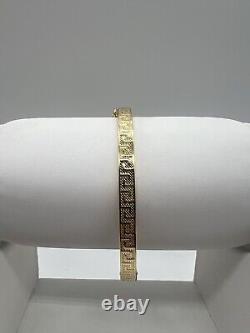 9ct Yellow Gold 5mm Womens Bracelet Greek Key Bangle Fully Hallmarked