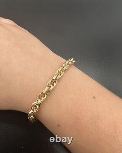 9ct Yellow Gold 6 INCH Kids 6mm Wide Engraved Prince Of Wales Bracelet Boxed