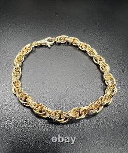 9ct Yellow Gold 6 INCH Kids 6mm Wide Engraved Prince Of Wales Bracelet Boxed