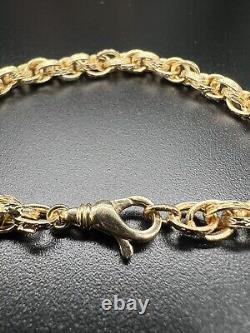 9ct Yellow Gold 6 INCH Kids 6mm Wide Engraved Prince Of Wales Bracelet Boxed