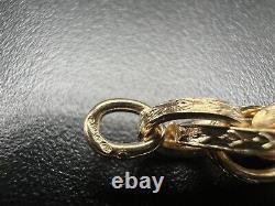 9ct Yellow Gold 6 INCH Kids 6mm Wide Engraved Prince Of Wales Bracelet Boxed