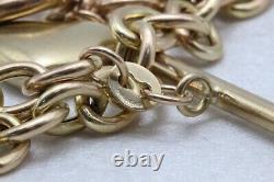 9ct Yellow Gold 7 1\2 Inch Heart & T-Bar Bracelet 8.3g 1561116