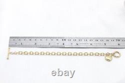 9ct Yellow Gold 7 1\2 Inch Heart & T-Bar Bracelet 8.3g 1561116