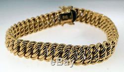 9ct Yellow Gold 7 Fancy Woven Link Bracelet (10mm wide)