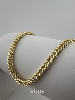 9ct Yellow Gold 8.5 Inch Franco Bracelet 4.5mm Wide Gold Franco Bracelet & Box