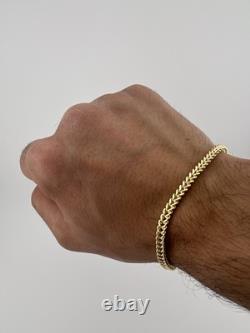 9ct Yellow Gold 8.5 Inch Franco Bracelet 4.5mm Wide Gold Franco Bracelet & Box