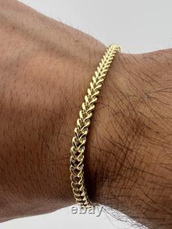 9ct Yellow Gold 8.5 Inch Franco Bracelet 4.5mm Wide Gold Franco Bracelet & Box