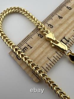9ct Yellow Gold 8.5 Inch Franco Bracelet 4.5mm Wide Gold Franco Bracelet & Box