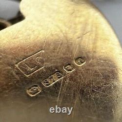 9ct Yellow Gold 8 Bar Gate Bracelet & Heart Padlock Safety Clasp 1975 Hallmarked