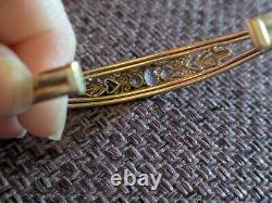 9ct Yellow Gold Amethyst Victorian Edwardian Style Bangle Bracelet Ornate Cuff