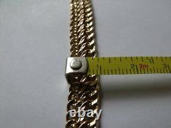 9ct Yellow Gold Articulated Patterned Bracelet 6g 19 cm Hallmarked