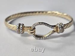 9ct Yellow Gold BABY CZ set hook bangle