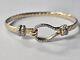 9ct Yellow Gold Baby Cz Set Hook Bangle