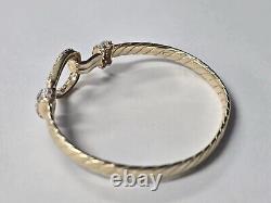 9ct Yellow Gold BABY CZ set hook bangle