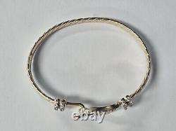 9ct Yellow Gold BABY CZ set hook bangle