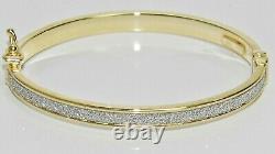 9ct Yellow Gold Baby Bangle Sparkling Moondust Finish Uk Hallmarked