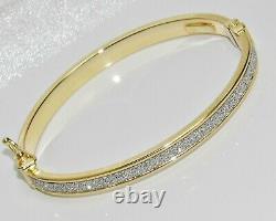 9ct Yellow Gold Baby Bangle Sparkling Moondust Finish Uk Hallmarked