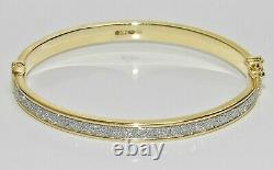 9ct Yellow Gold Baby Bangle Sparkling Moondust Finish Uk Hallmarked