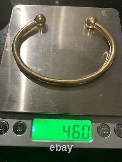 9ct Yellow Gold Ball Tourqe Bangle (solid And Weighs 46.0 Grams)