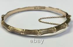 9ct Yellow Gold Bamboo Design Ladies Bangle