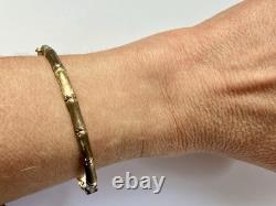 9ct Yellow Gold Bamboo Design Ladies Bangle
