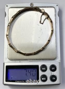 9ct Yellow Gold Bamboo Design Ladies Bangle