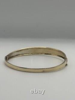 9ct Yellow Gold Bangle, Etching Detail 2.4 Inches Internal Diameter