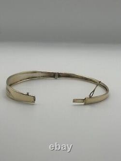 9ct Yellow Gold Bangle, Etching Detail 2.4 Inches Internal Diameter