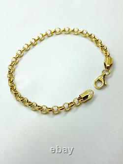 9ct Yellow Gold Belcher Bracelet 5.0mm 8 ½ CHEAPEST ON EBAY