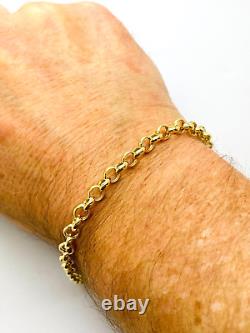 9ct Yellow Gold Belcher Bracelet 5.0mm 8 ½ CHEAPEST ON EBAY