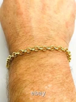 9ct Yellow Gold Belcher Bracelet 5.0mm 8 ½ CHEAPEST ON EBAY