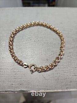 9ct Yellow Gold Belcher Bracelet 7.5 Long