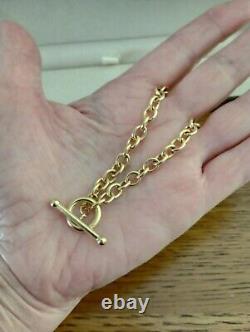 9ct Yellow Gold Belcher Link Bracelet With Toggle 18cm Carissima Gold 5.73gm