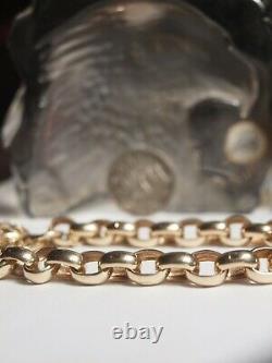 9ct Yellow Gold Belchor Link Bracelet With Heart Diamond Locket & Saftey Chain