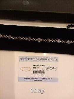 9ct Yellow Gold Blue Sapphire And Diamond Bracelet 0.72 ct of sapphires