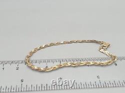 9ct Yellow Gold Bracelet 3mm Triple Braided Serpentine Chain 9K 7 Bracelet