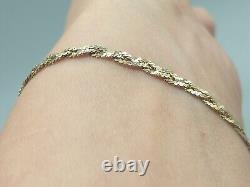 9ct Yellow Gold Bracelet 3mm Triple Braided Serpentine Chain 9K 7 Bracelet