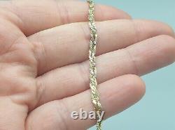 9ct Yellow Gold Bracelet 3mm Triple Braided Serpentine Chain 9K 7 Bracelet