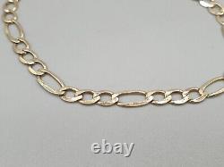 9ct Yellow Gold Bracelet 9K Diamond Cut 5mm wide Figaro Chain Bracelet 3.5g 7.5