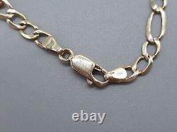 9ct Yellow Gold Bracelet 9K Diamond Cut 5mm wide Figaro Chain Bracelet 3.5g 7.5