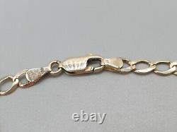 9ct Yellow Gold Bracelet 9K Diamond Cut 5mm wide Figaro Chain Bracelet 3.5g 7.5