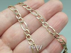 9ct Yellow Gold Bracelet 9K Diamond Cut 5mm wide Figaro Chain Bracelet 3.5g 7.5