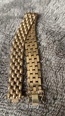 9ct Yellow Gold Bracelet Chain secure Clasp Unique Design 7 inches 17.57g