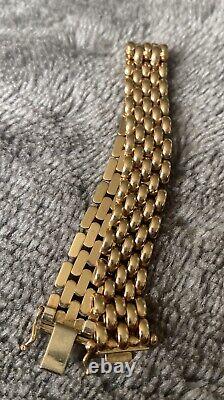 9ct Yellow Gold Bracelet Chain secure Clasp Unique Design 7 inches 17.57g